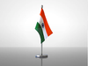 Miniature Indian Flag with a stainless steel base